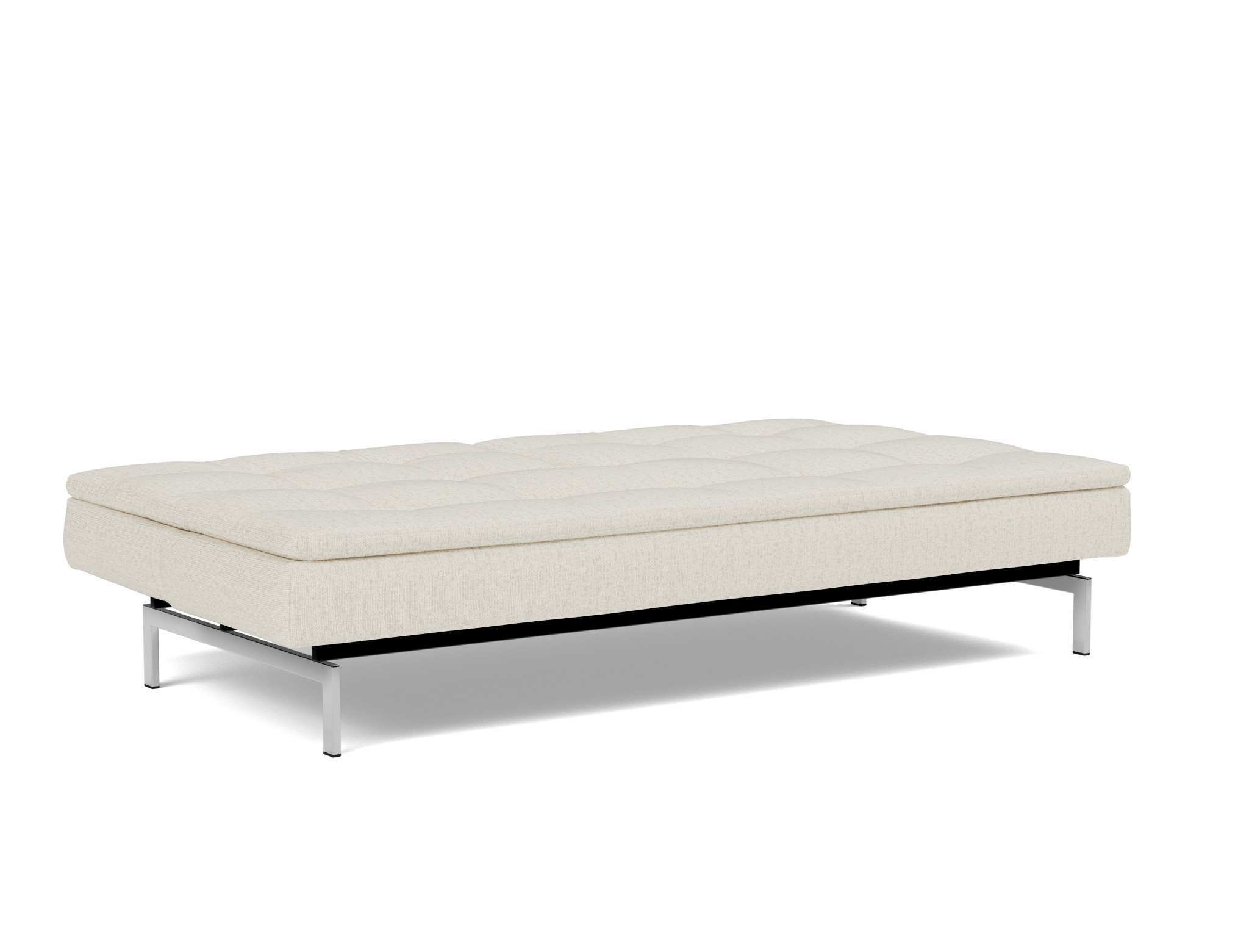Schlafsofa Dublexo Boucle Skandi 531-Off-White Beine Chrom