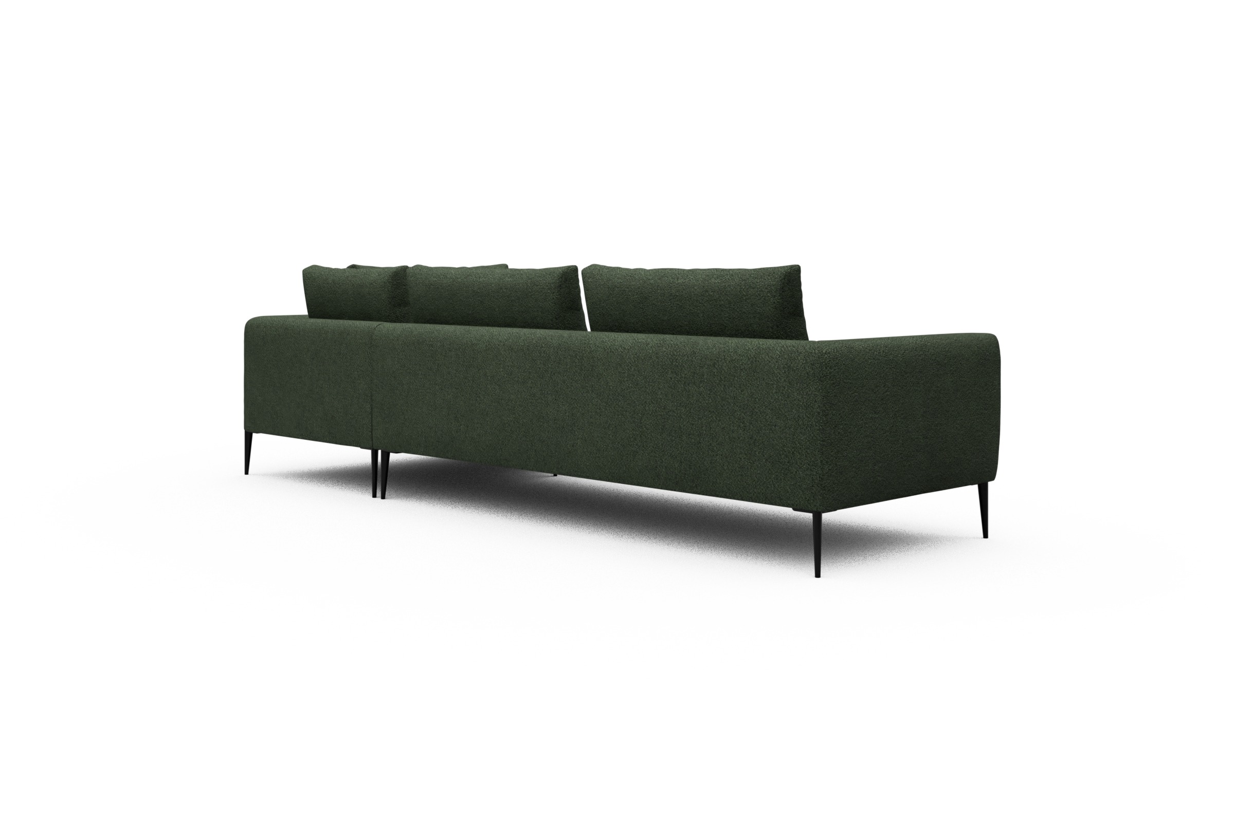 Ecksofa Paul Relax-Ecke links mit 3-Sitzer Vanora-Deep-Green