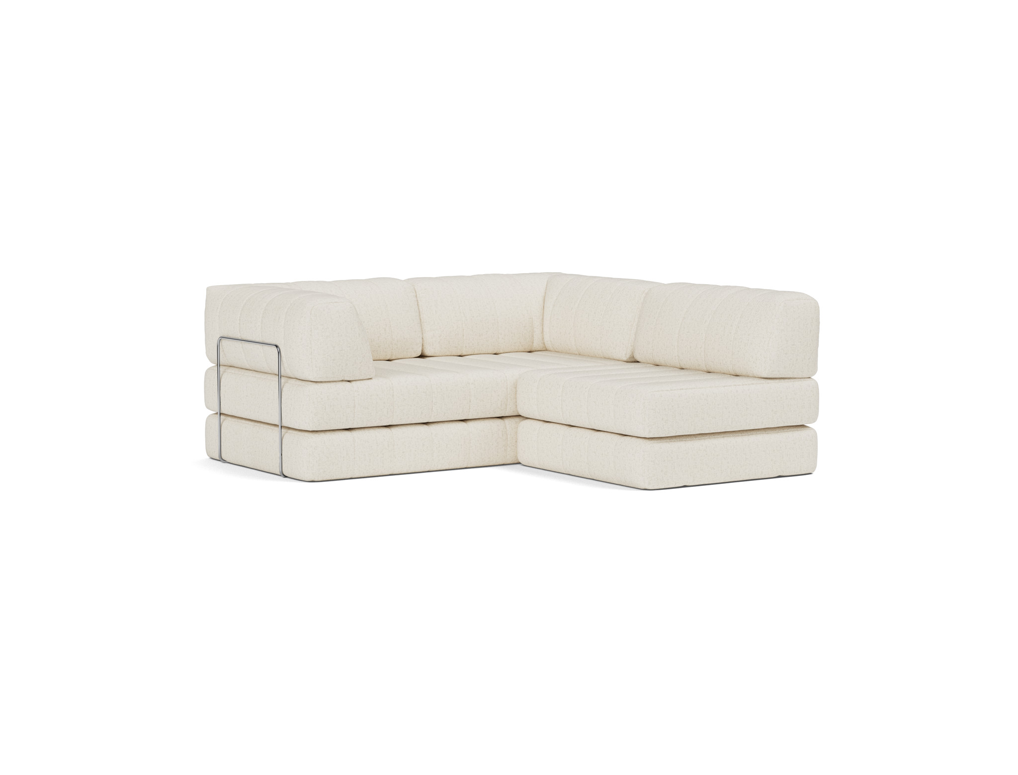 Schlafsofa CozyPad Grand mit Armlehnen Boucle Skandi 531-Off-White