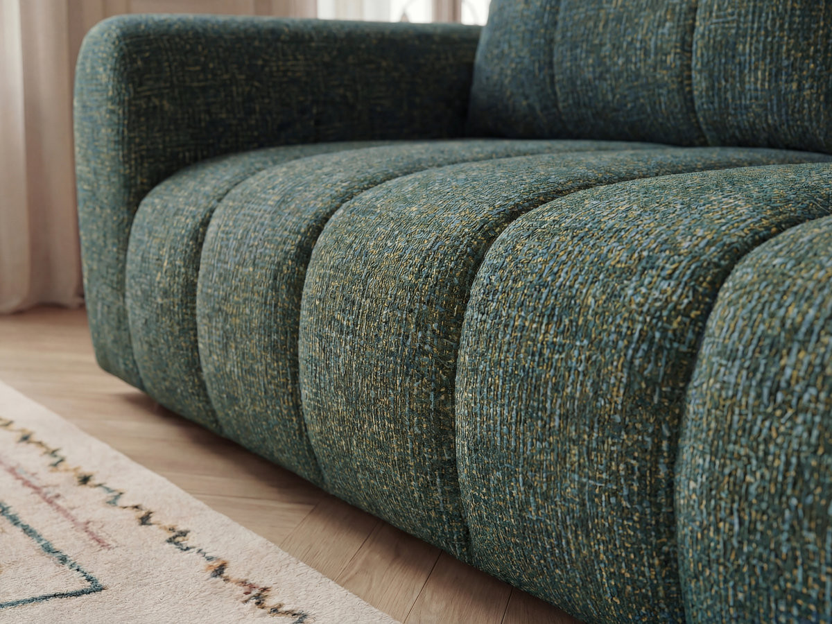 Bobochic Nesty Sofa 3-Sitzer Melange-Stoff Dunkelgrün
