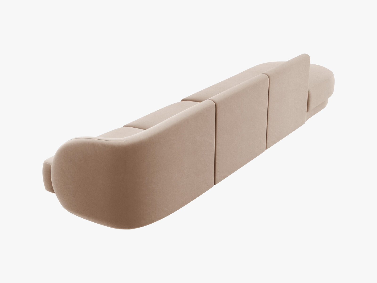 Micadoni Sofa Miley 4-Sitzer Links Samt Bluvel Cappuccino