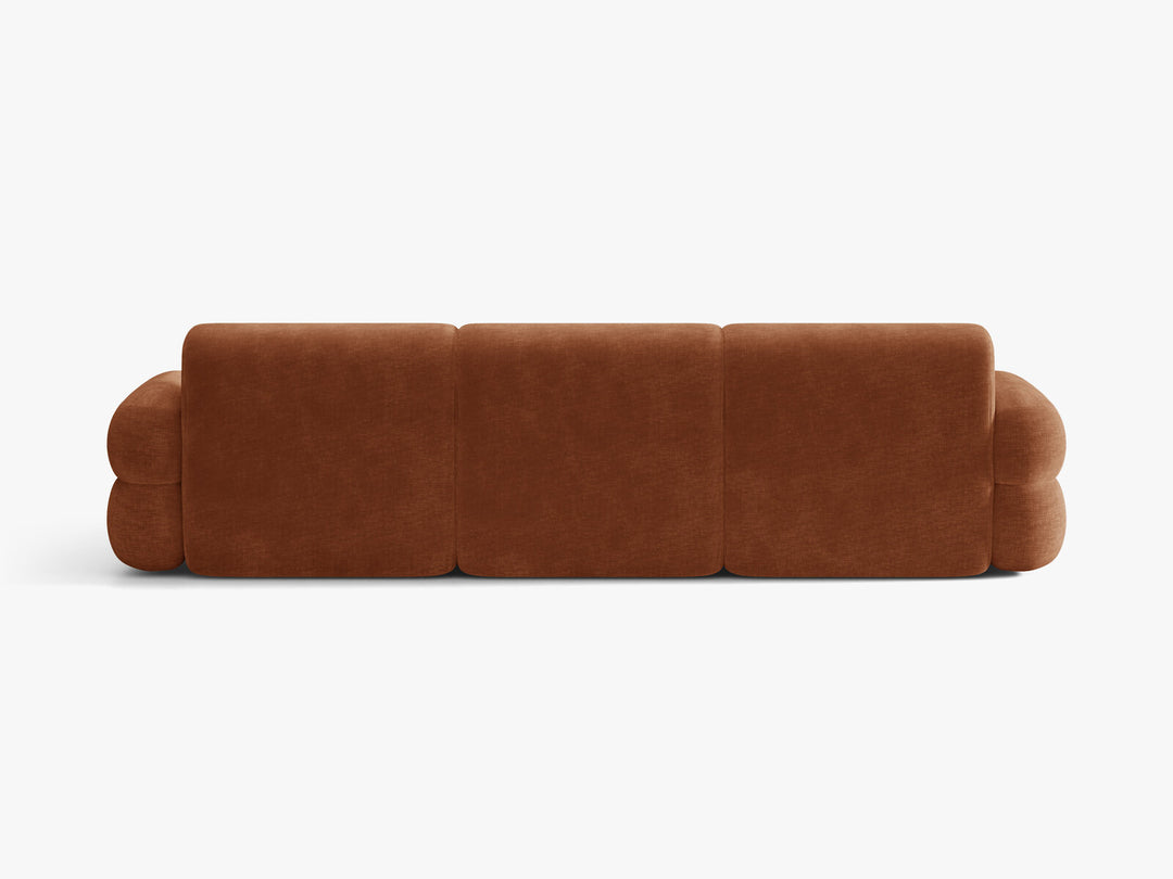 Micadoni Neo Ecksofa 4-Sitzer Rechts Chenille Golden Terrakotta