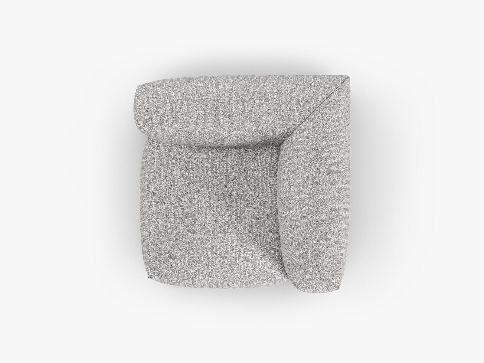 Micadoni symmetrisches Eckmodul Martina 1-Sitzer 90cm Sitztiefe Boucle Monet Silber