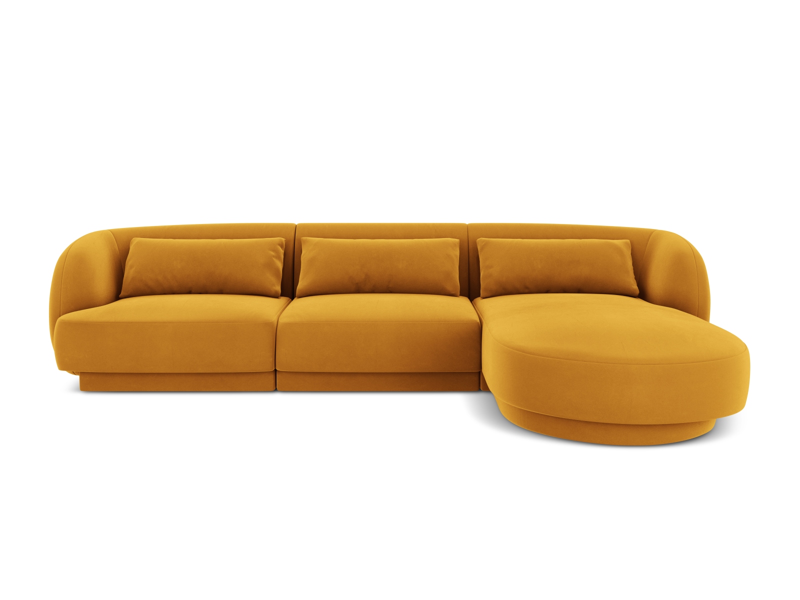 Cosmopolitan Design Ecksofa Tulum 4-Sitzer Samt Bluvel Gelb Rechts