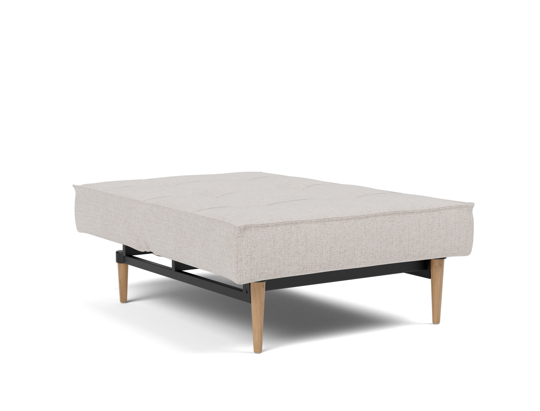 Sessel Splitback Strukturierter Stoff Weda 300-Weda-Sand Beine Styletto Eiche hell