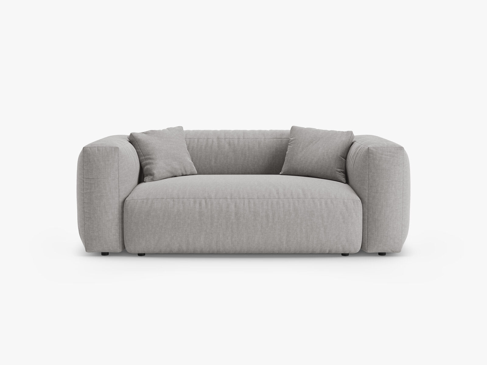 Micadoni Martina Sofa 2-Sitzer Strukturierter Stoff Boston Hellgrau
