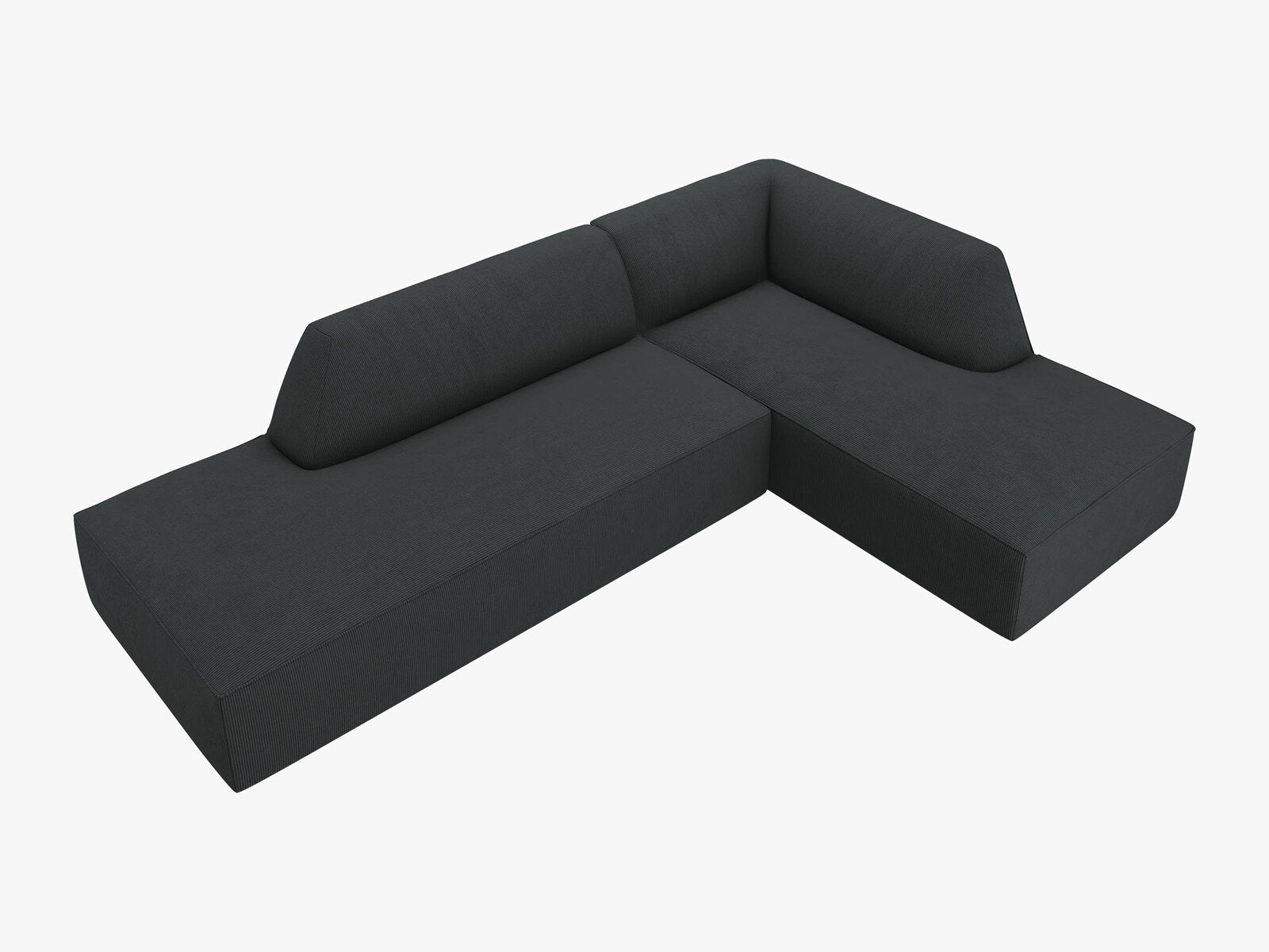 Micadoni Ecksofa Ruby 4-Sitzer Rechts Kord Scala Schwarz