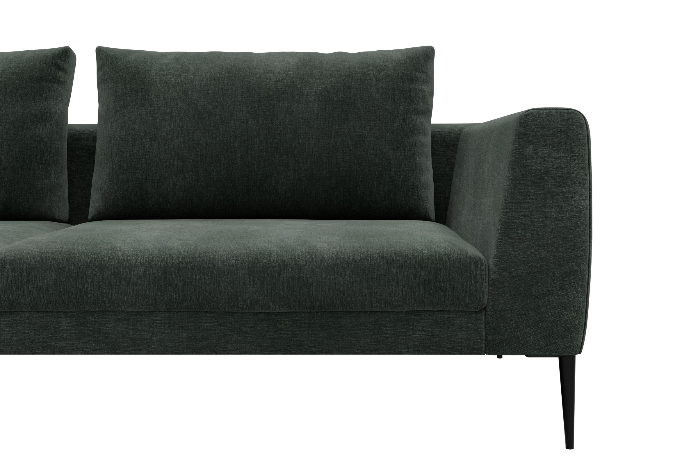 Ecksofa Paul Relax-Ecke rechts mit 2-Sitzer Smooth-Laurel-Green