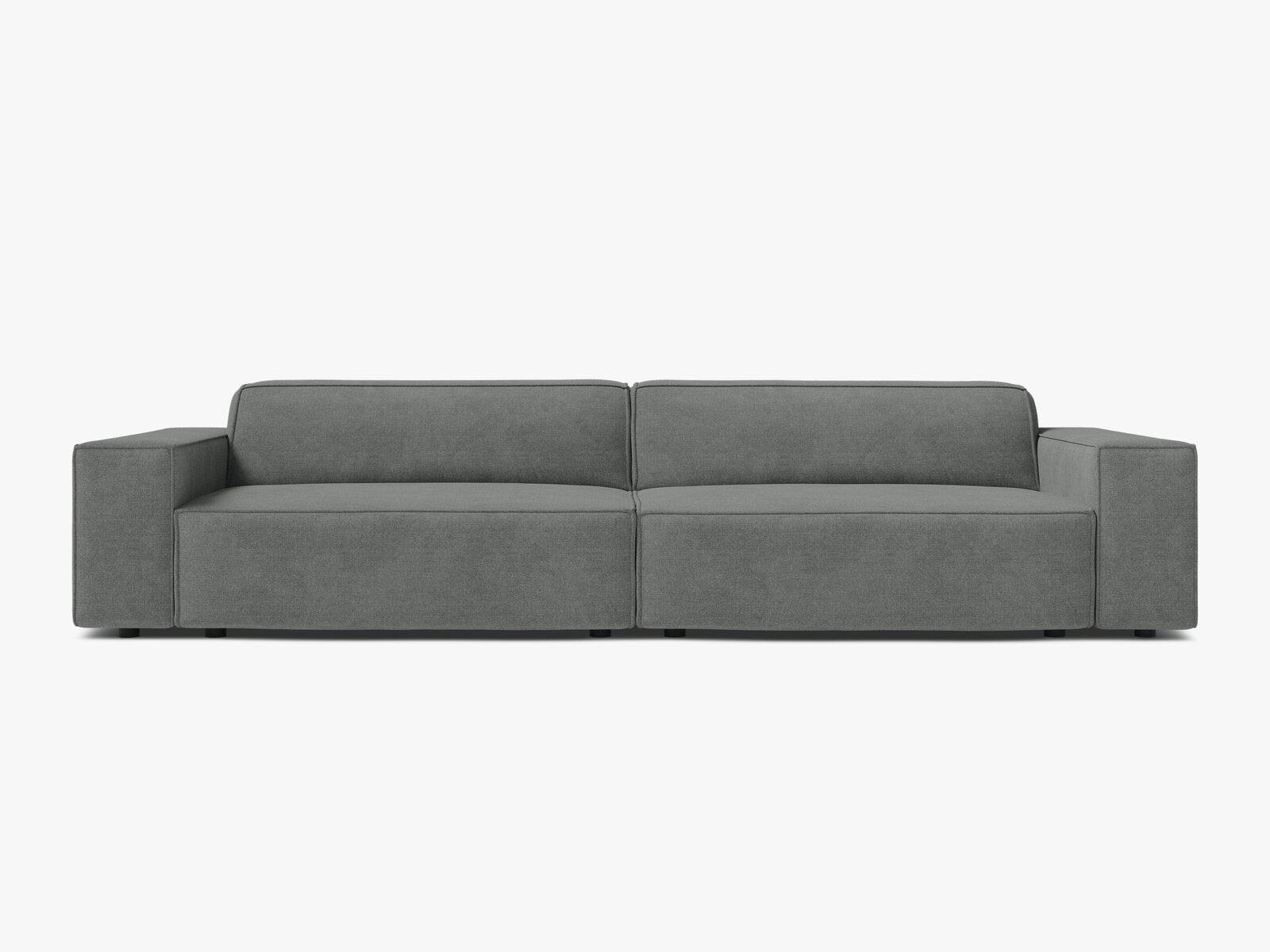 Micadoni Sofa Jodie 4-Sitzer Strukturierter Stoff Liberty Grau