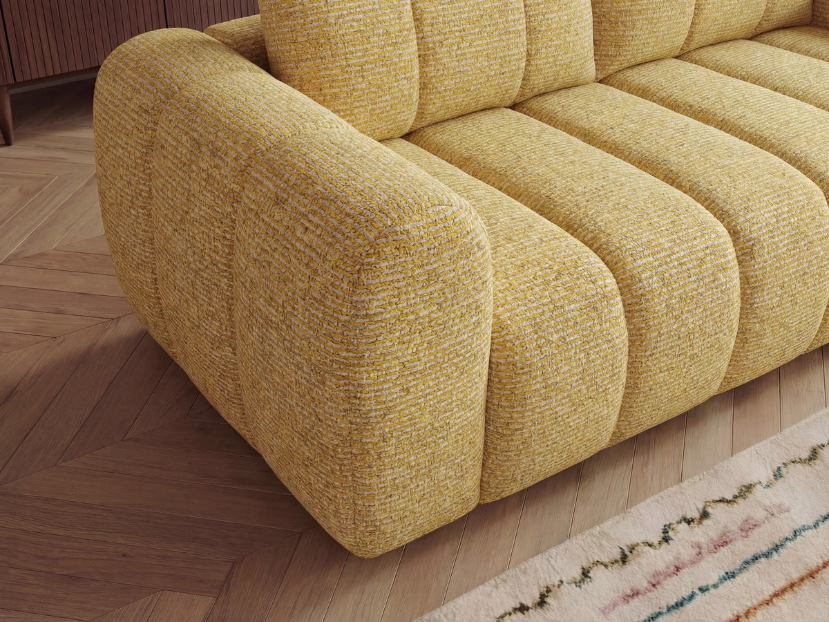 Bobochic Nesty Ecksofa 272 cm Melange-Stoff Gelb Ecke rechts