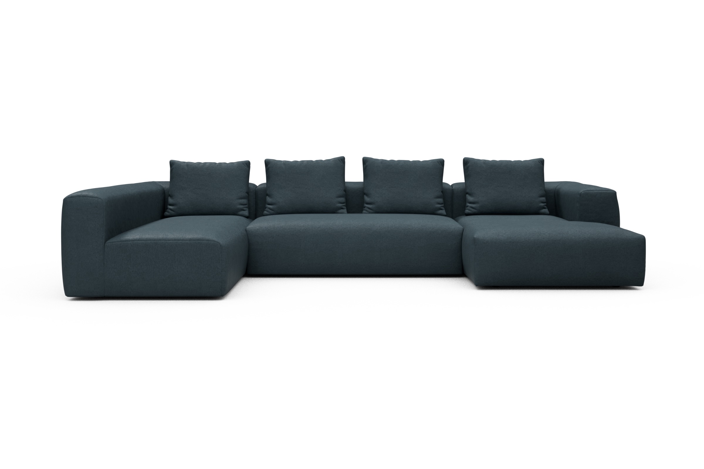 Skandi Home Wohnlandschaft Fred Chaiselongue rechts mit 2-Sitzer und lange Armlehne links Denari-Royal-Blue moebelfaktor