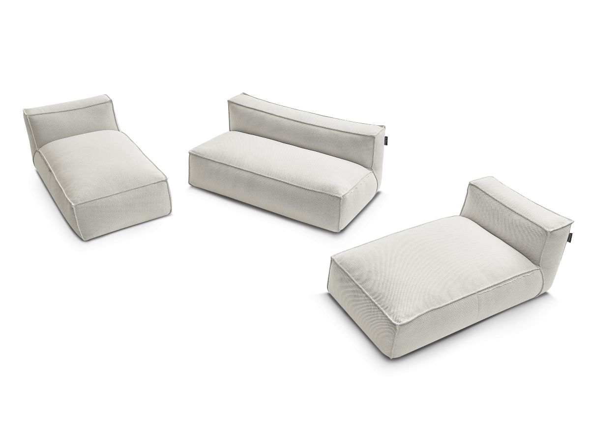Bobochic Biarritz Gartensofa 4-Sitzer Melange-Stoff Beige