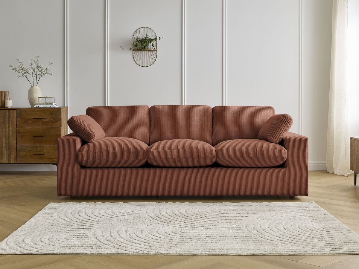 Bobochic Belair Sofa 3-Sitzer 220 × 93 cm Cordsamt Orange