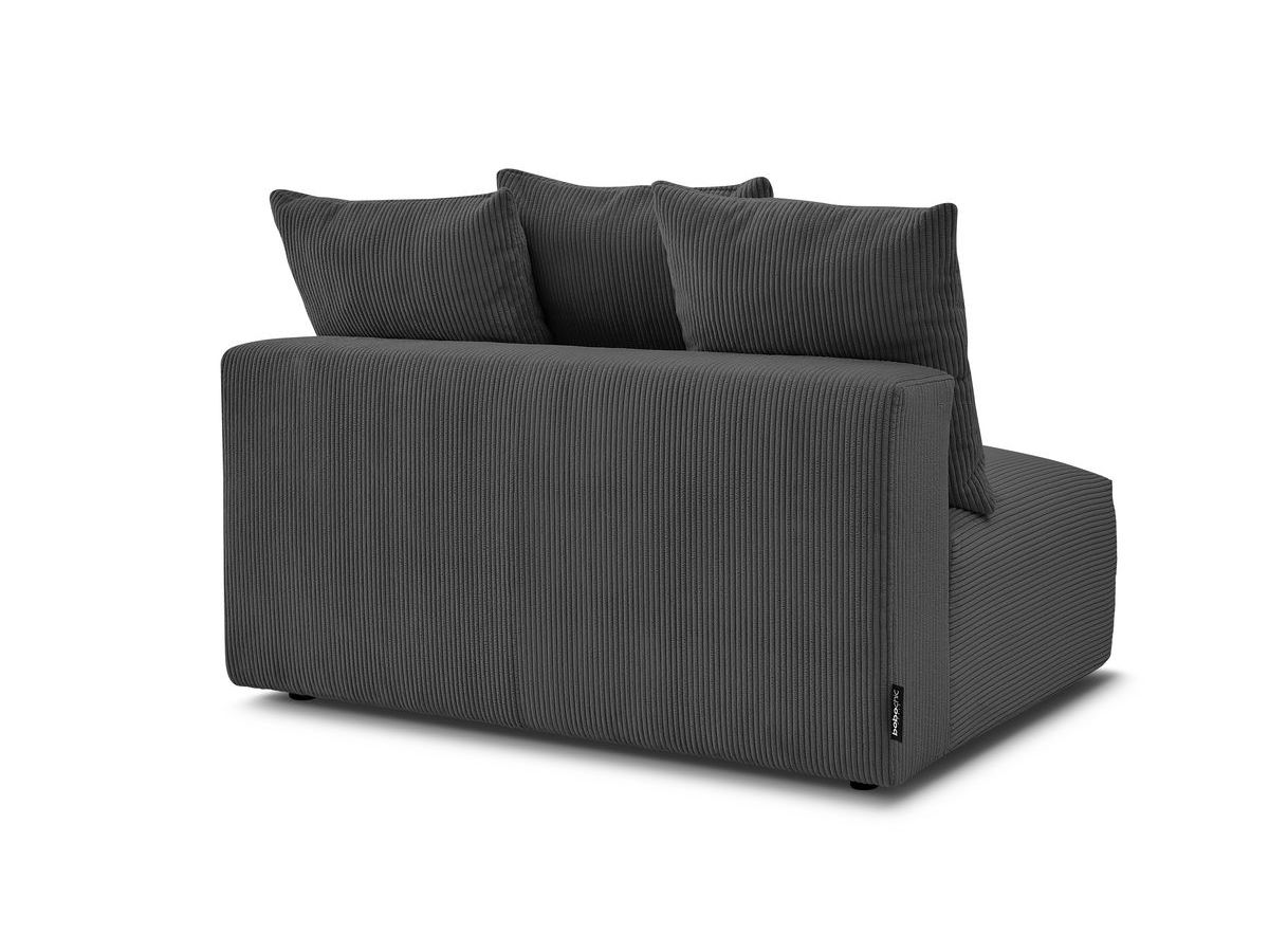 Bobochic Voltaire Sofamodul 2-Sitzer 142 × 100 cm Cordsamt Dunkelgrau