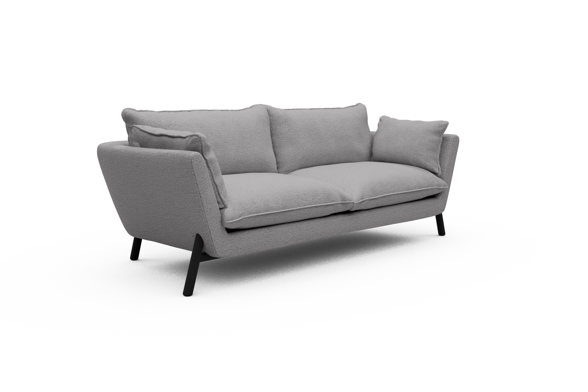Sofa Emil PREMIUM 3-Sitzer Beinfarbe Eiche Schwarz Sama-Grey