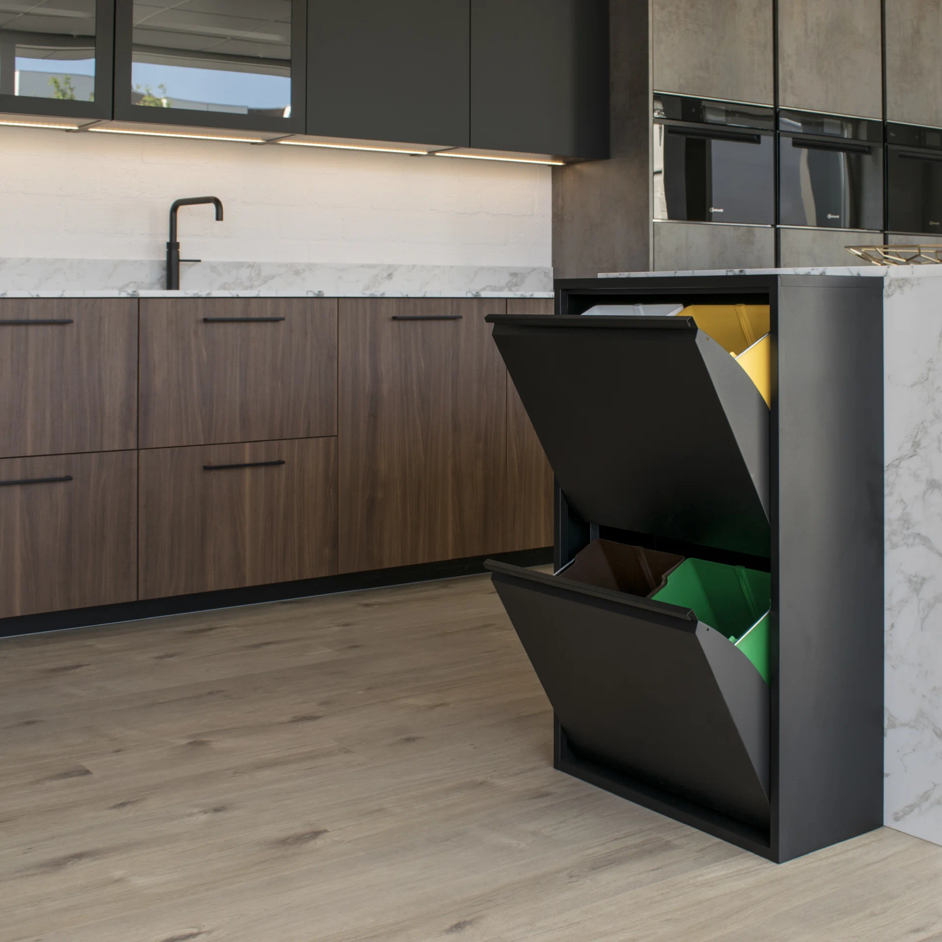 Spinder Design Mülltrennsystem Gigi 4 Schwarz