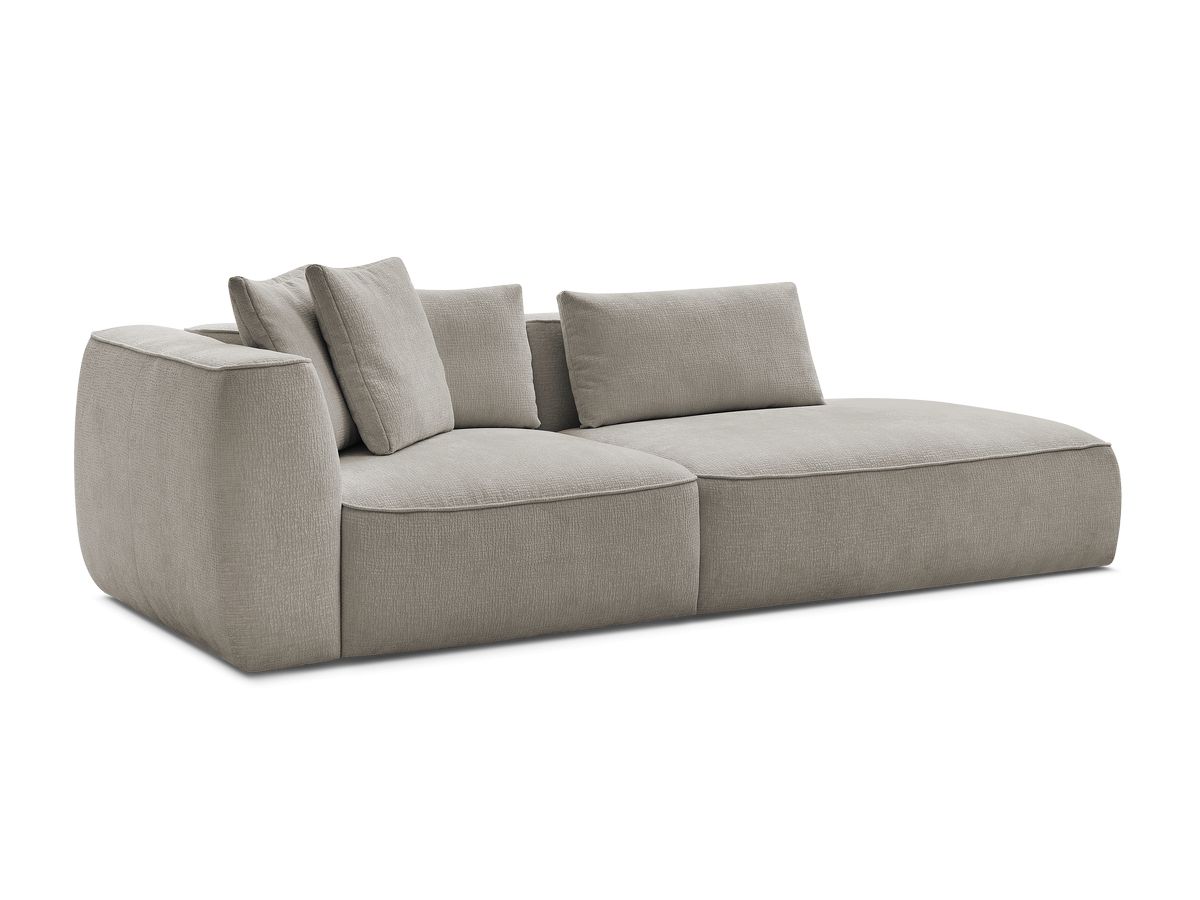 Bobochic Leopold Sofa 3-Sitzer Strukturstoff Taupe Armlehne links