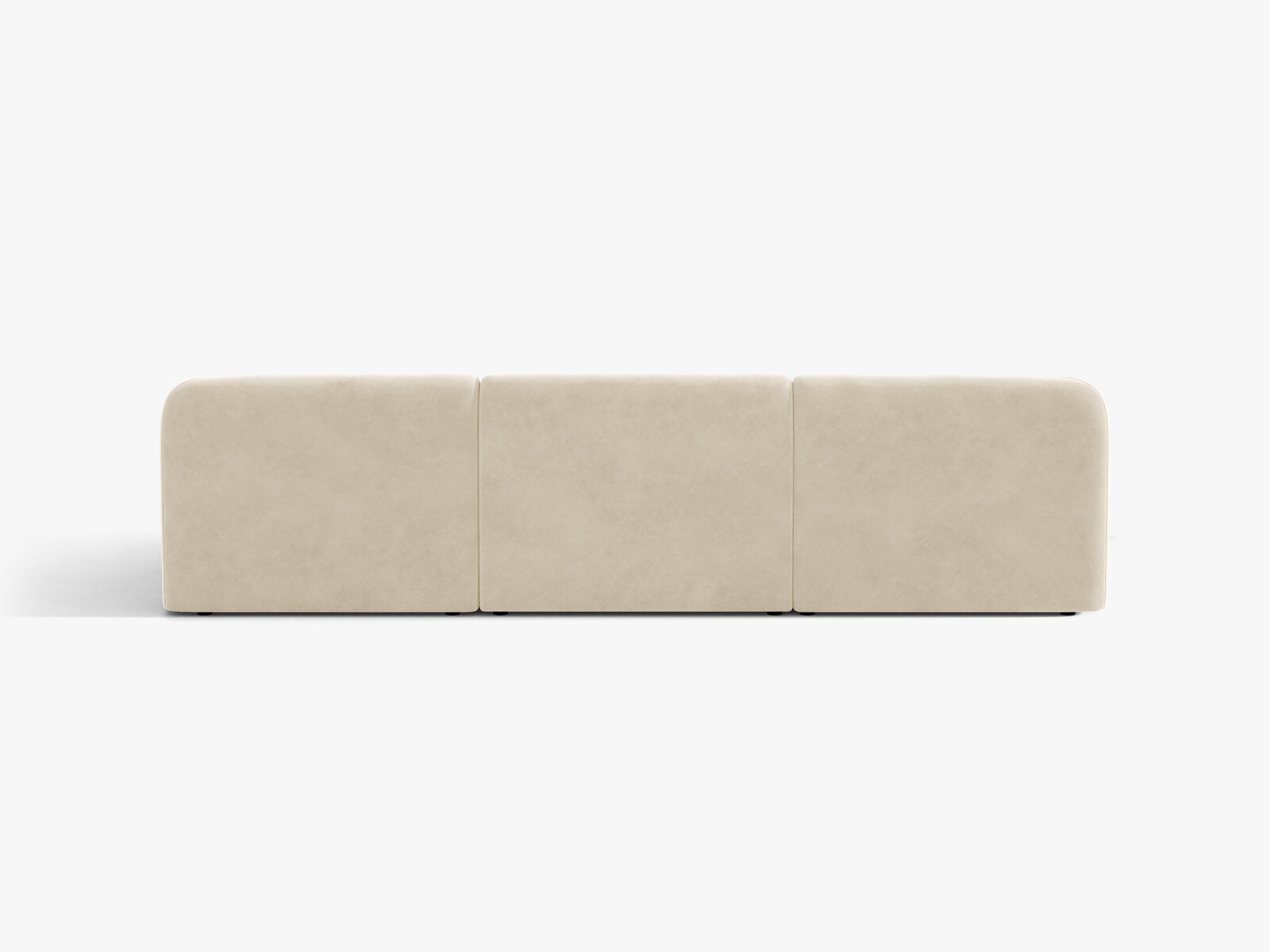 Micadoni Ecksofa Miley 4-Sitzer Rechts Samt Venus Helles Beige