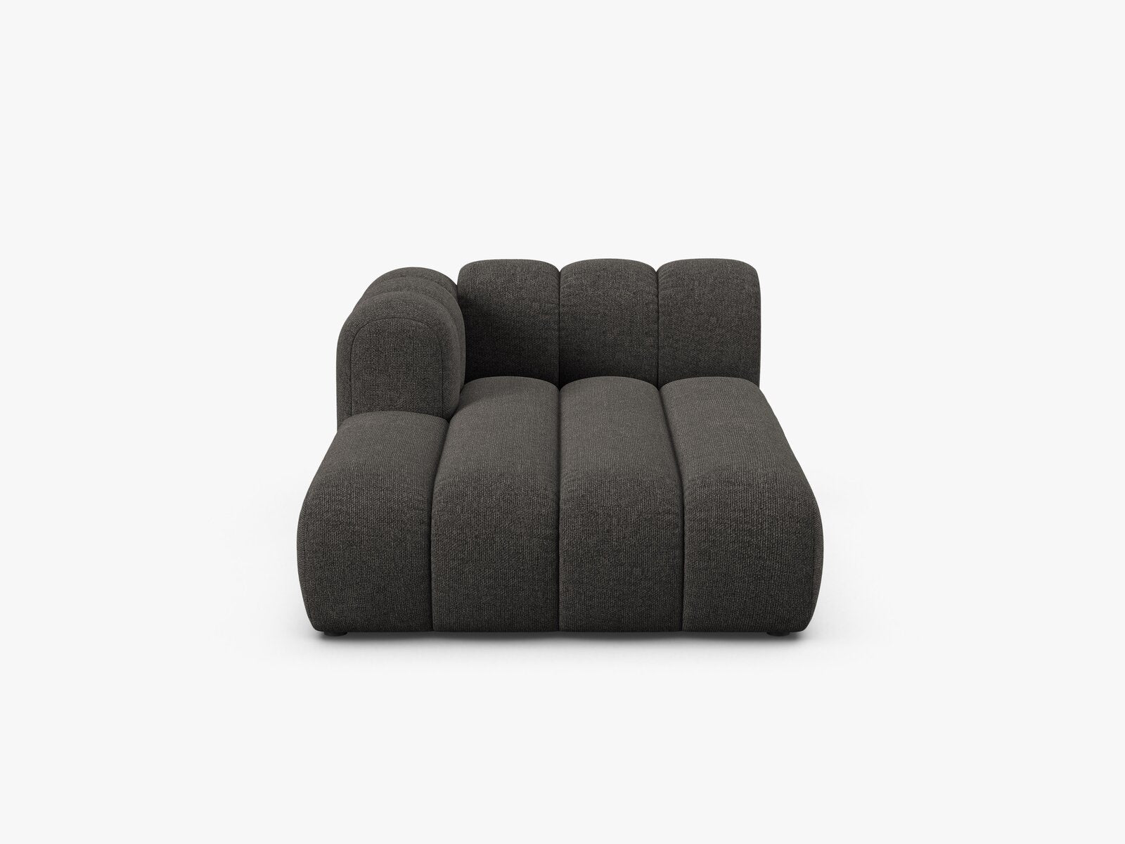 Micadoni Recamiere Lupine 2-Sitzer Links Chenille Eden Dunkelgrau