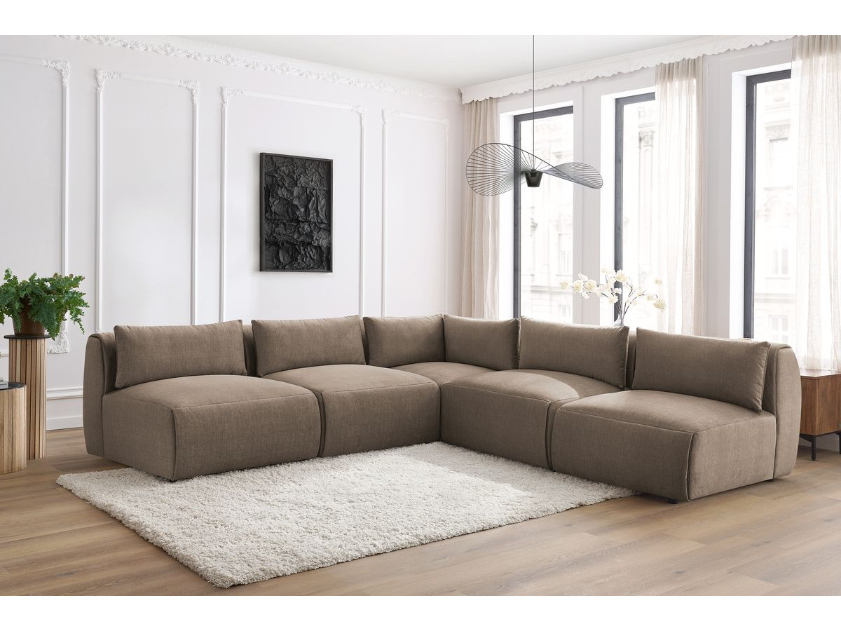 Bobochic Jeanne Ecksofa 299 × 299 cm Samt Taupe