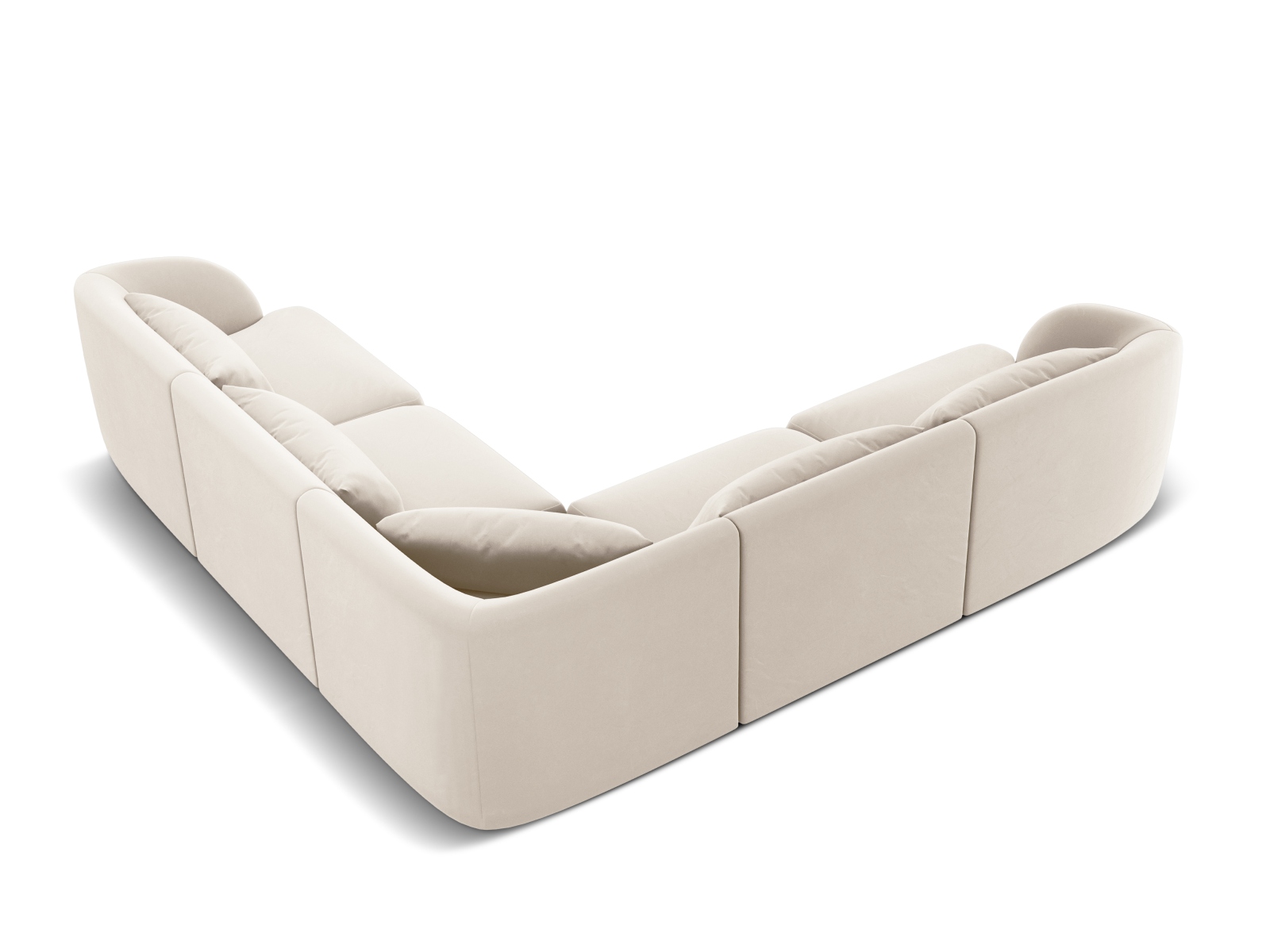 Cosmopolitan Design Wendbares Ecksofa Tulum 5-Sitzer Samt Bluvel Helles Beige