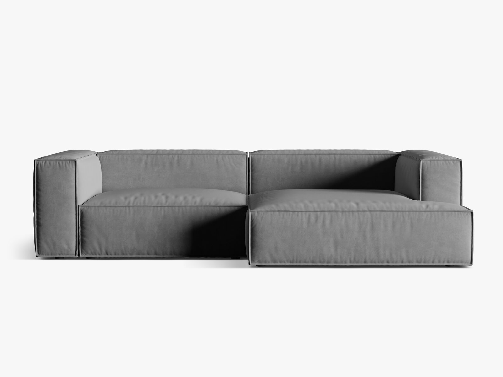 Micadoni Ecksofa Nuria 4-Sitzer Rechts Samt Grau
