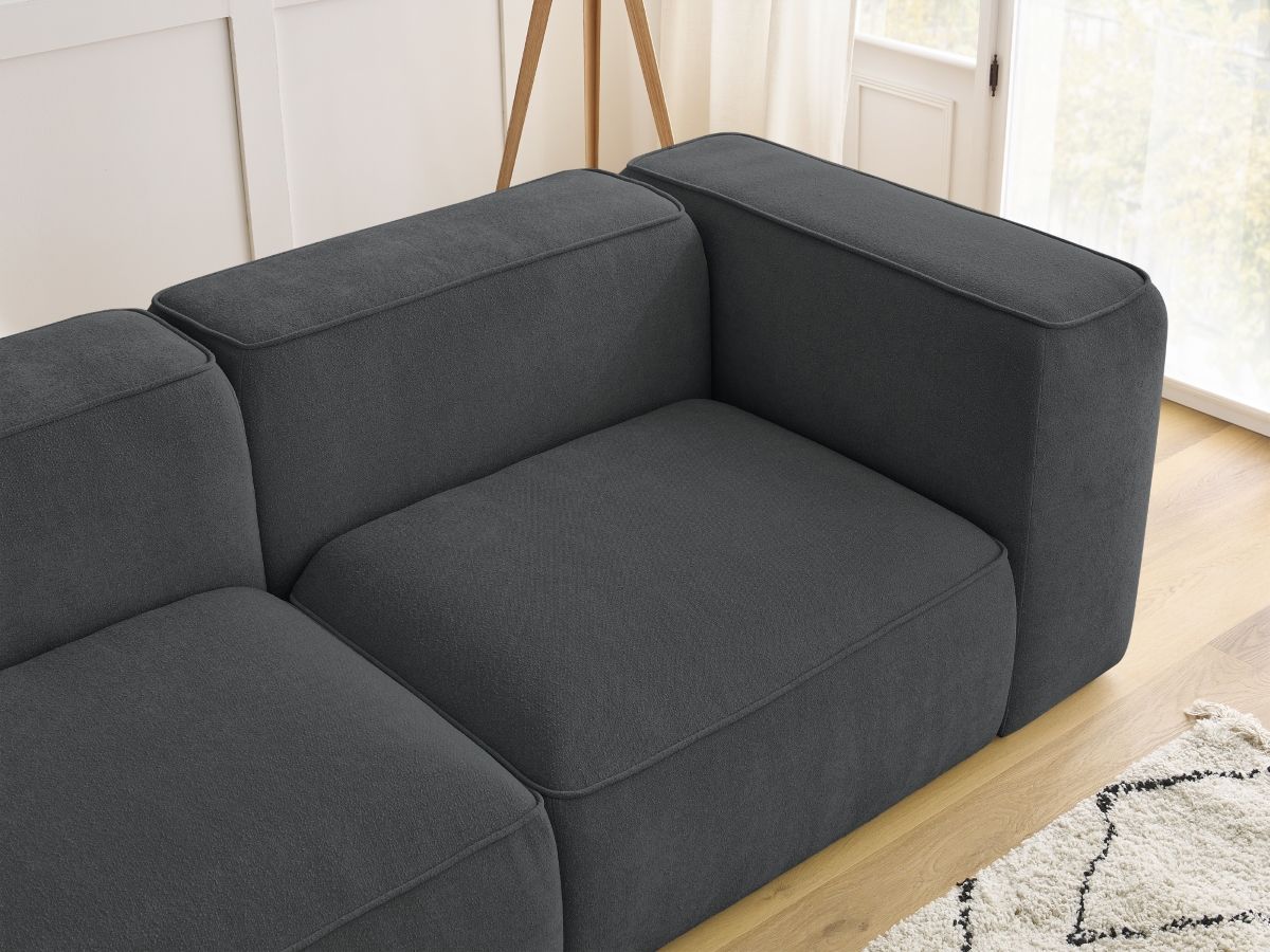 Bobochic Zephyr Sofa 2-Sitzer Strukturstoff Dunkelgrau