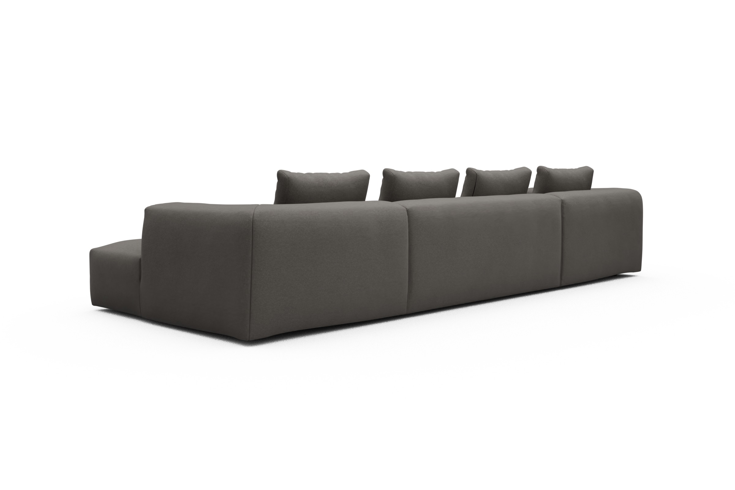 Wohnlandschaft Fred mit 2-Sitzer und Chaiselongue beidseitig Satya-Taupe