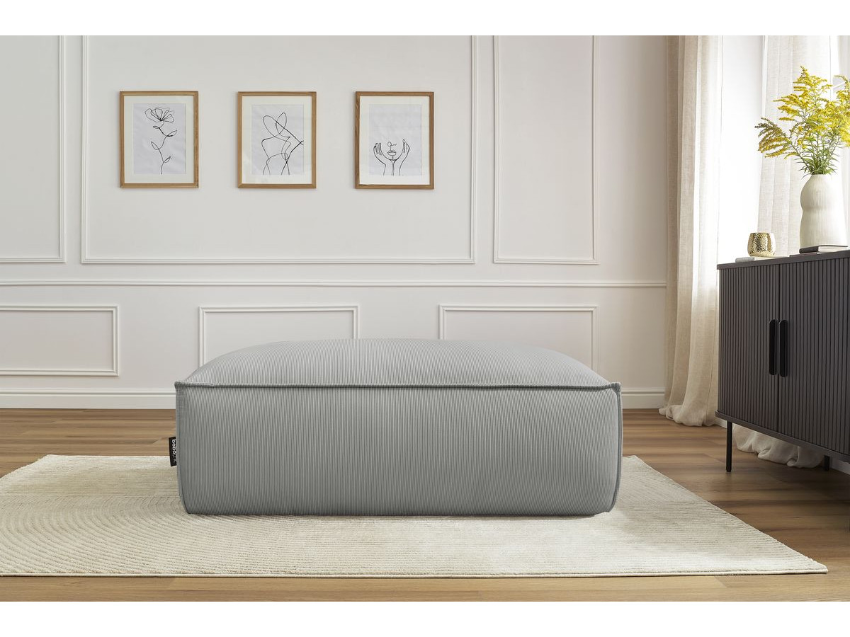 Bobochic Boheme Pouf Cordsamt Hellgrau
