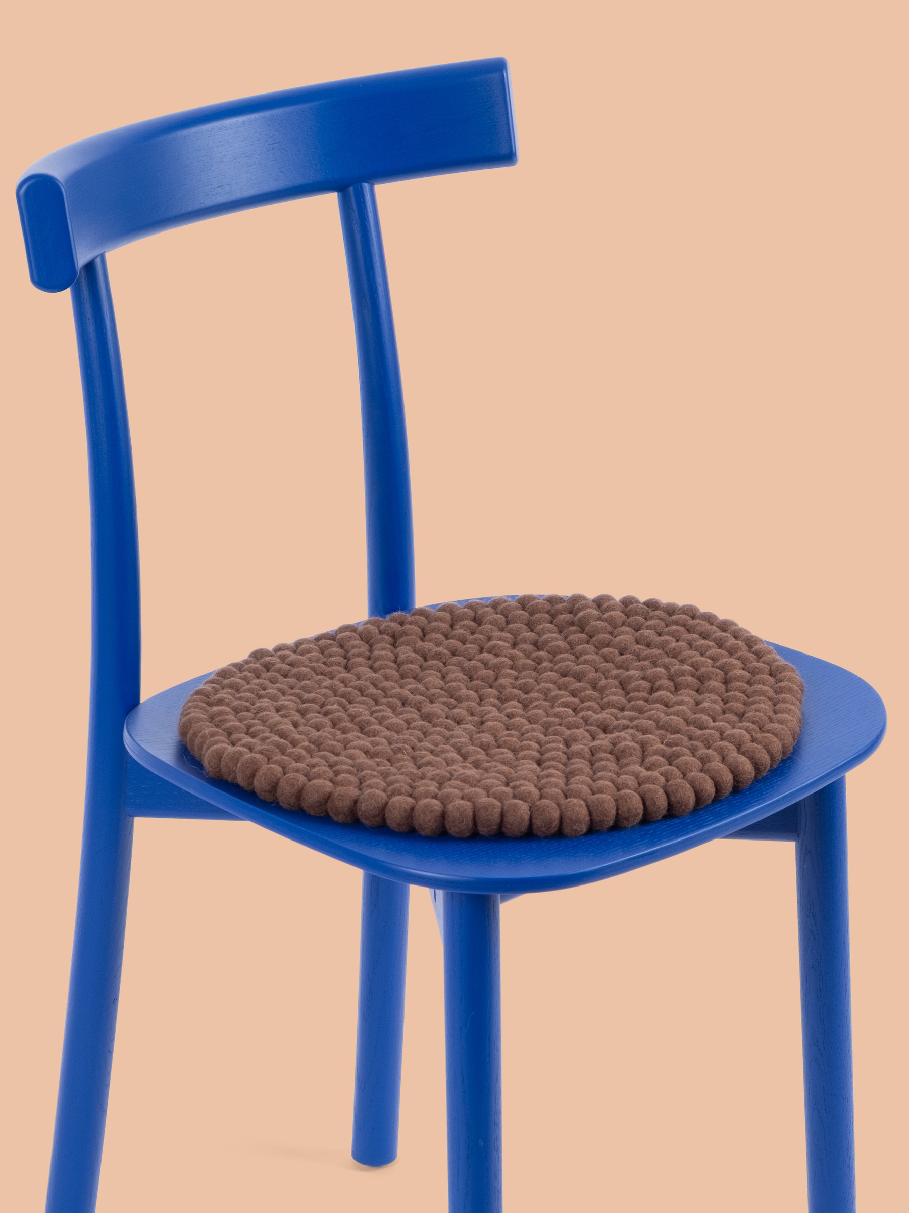 myfelt Egon Filzkugel-Sitzauflage Braun Ø 36 cm