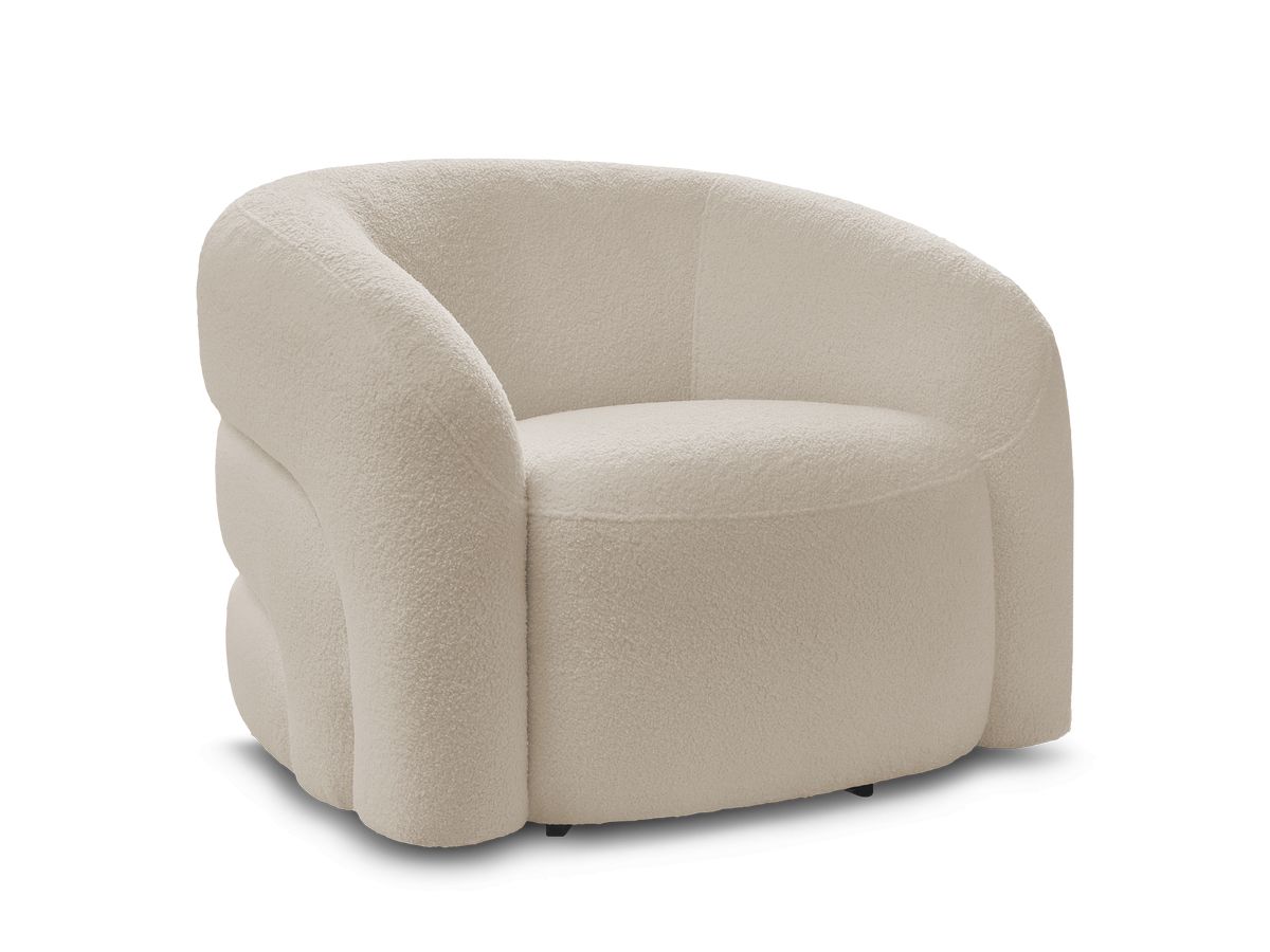 Bobochic Elina Sessel Bouclé-Stoff Beige