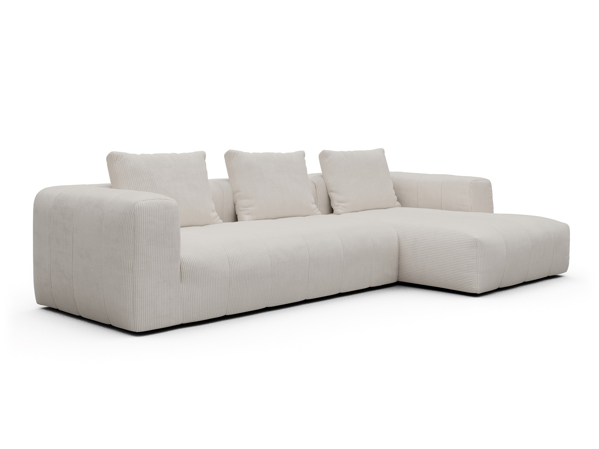 Hugo 2,5-Sitzer Armlehne links mit Chaiselongue Corduroy-Ivory moebelfaktor