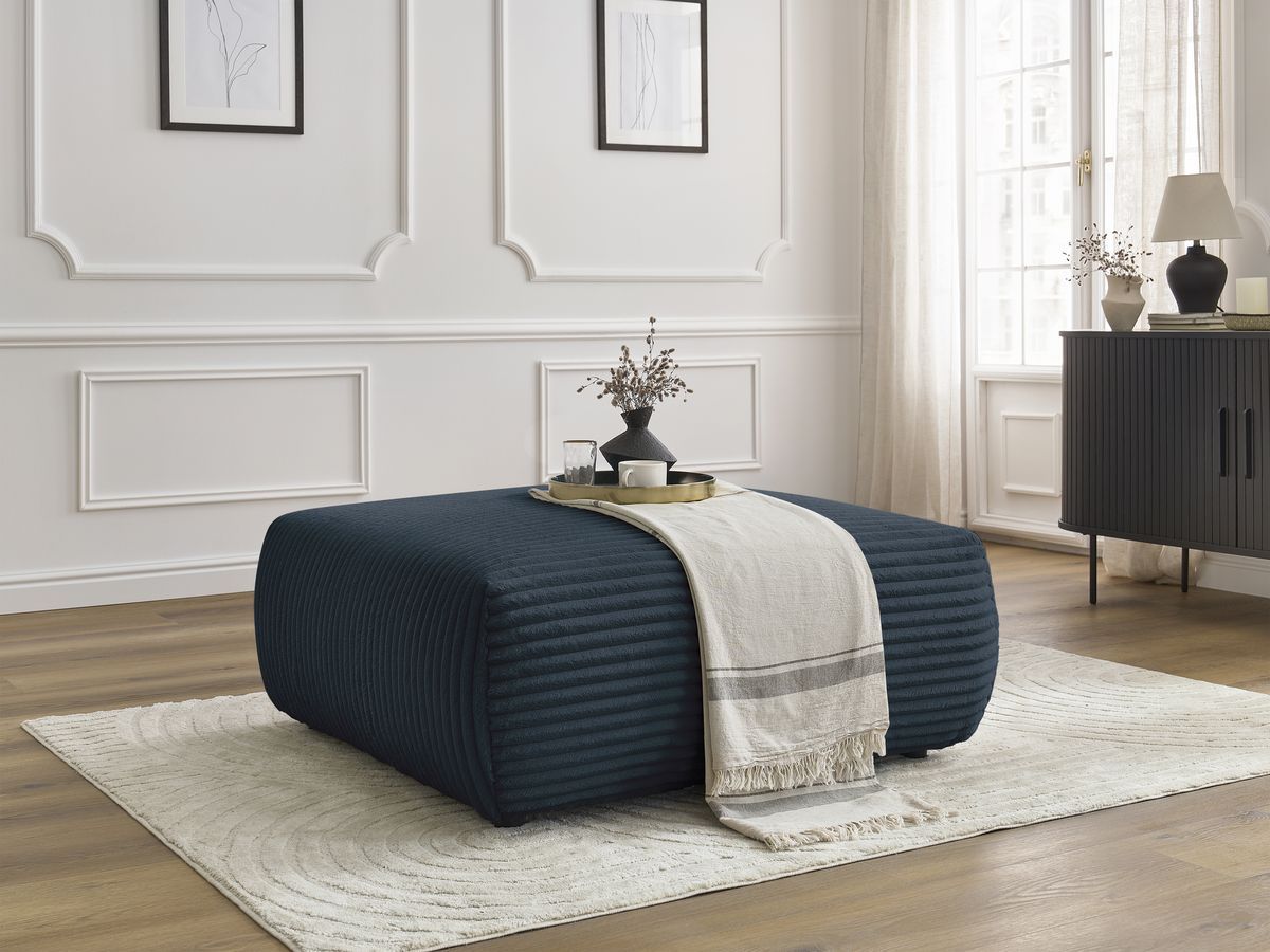 Bobochic Lucien Pouf Breitcord weich Dunkelblau