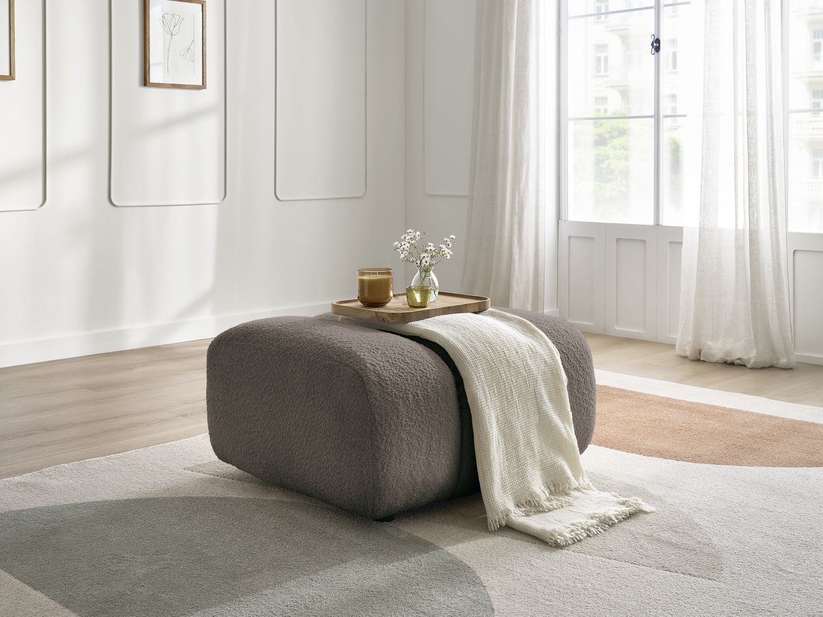 Bobochic Talia Pouf Bouclé-Stoff Braun