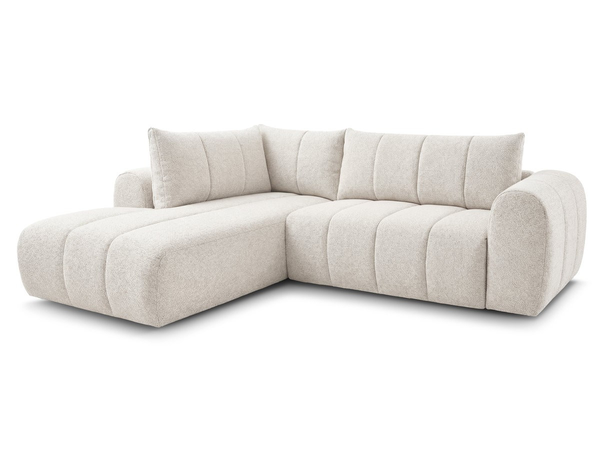 Bobochic Nesty Ecksofa in L-Form, 256 cm Melange-Stoff Beige Ecke links