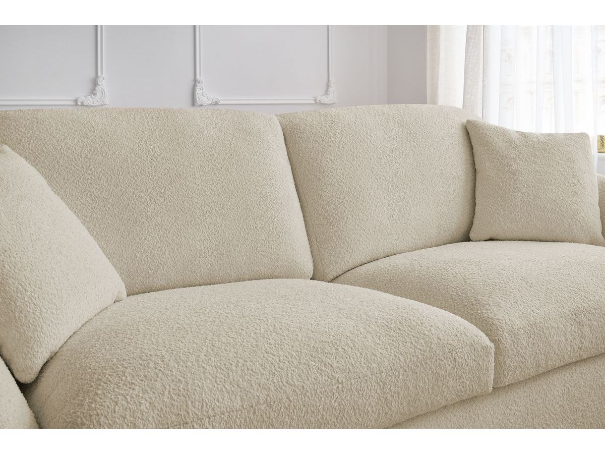 Bobochic Cezanne Schlafsofa 3-Sitzer Bouclé-Stoff Beige, Liegefläche 160 × 194 cm