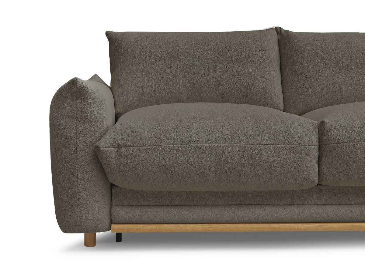 Bobochic Ernest Schlafsofa 3-Sitzer, Liegefläche 190 × 140 / 160 cm Bouclé-Stoff Braun, Liegefläche 140 × 190 cm