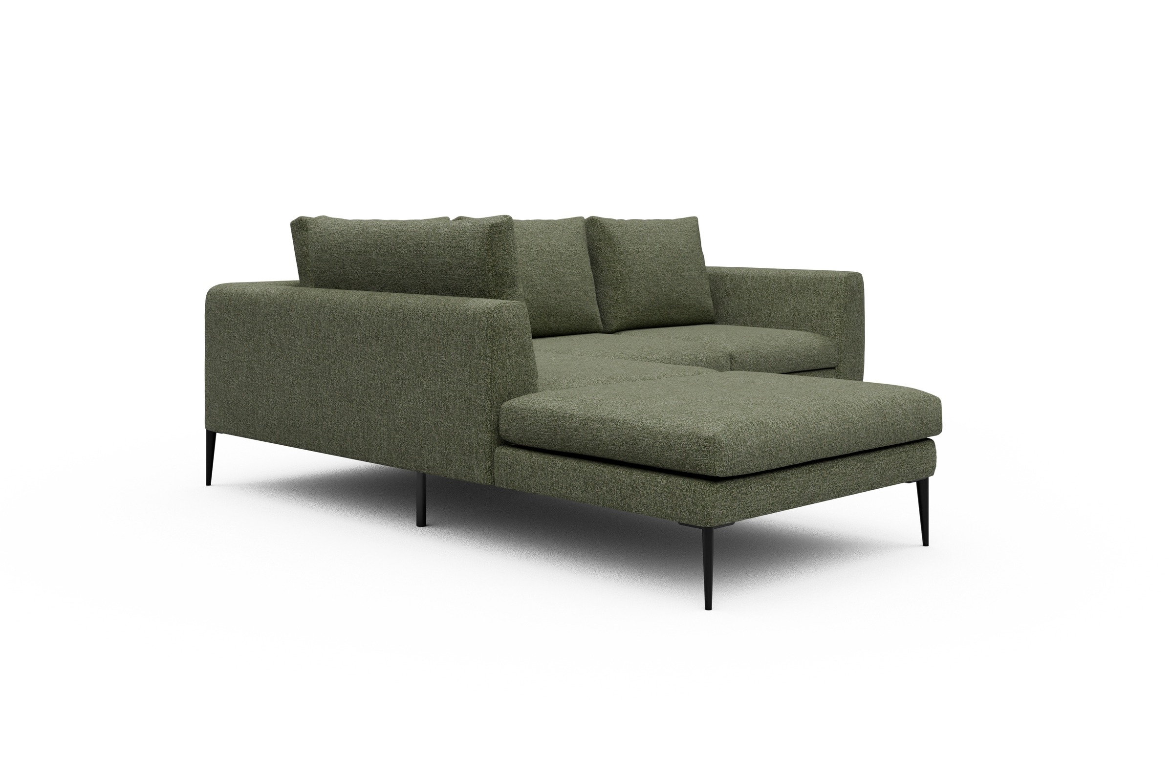 Ecksofa Paul Relax-Ecke links mit 2-Sitzer Carreno-Vivid-Green