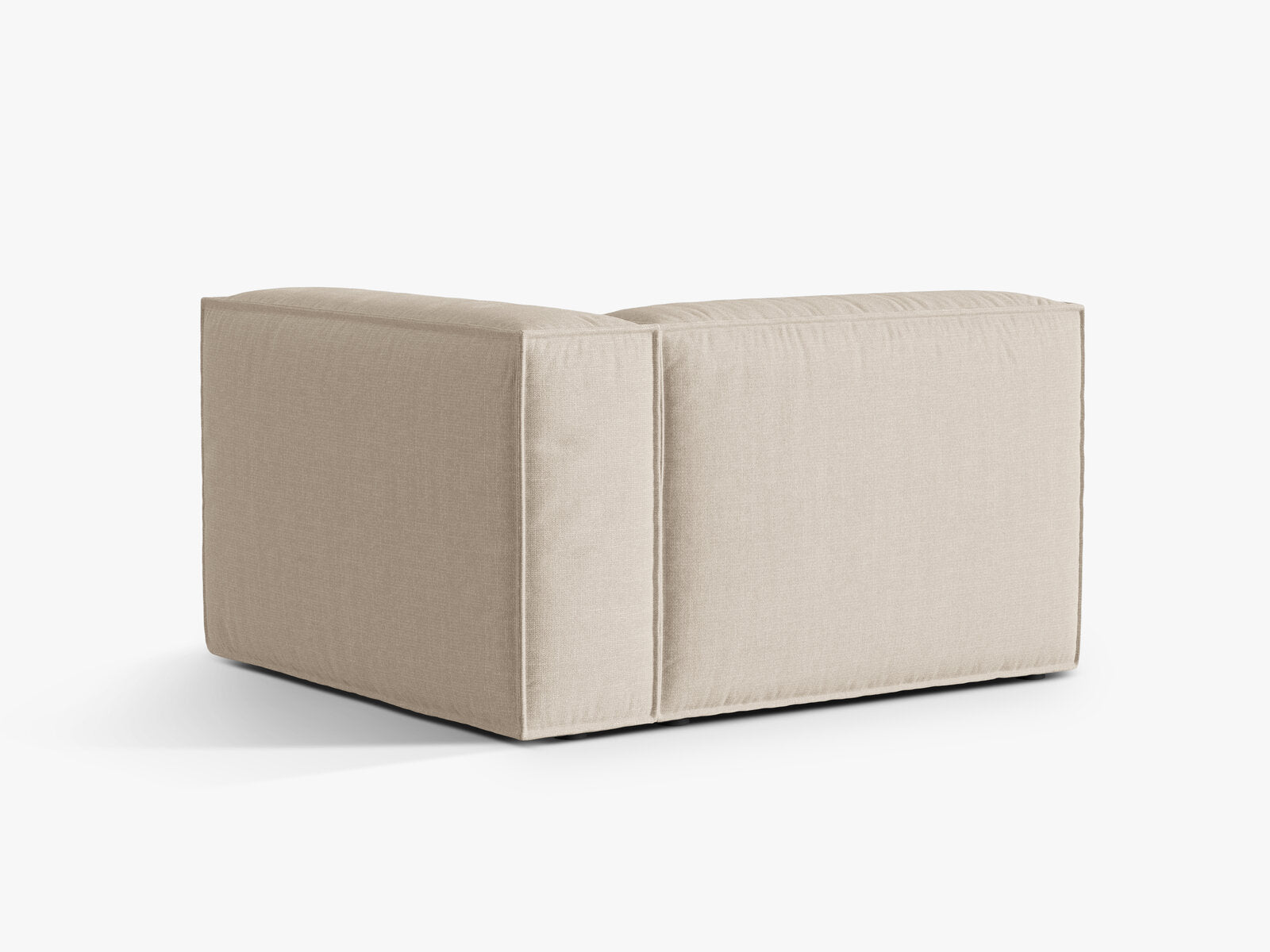 Micadoni Eckmodul Groß Nuria 1-Sitzer Rechts Strukturierter Stoff Beige