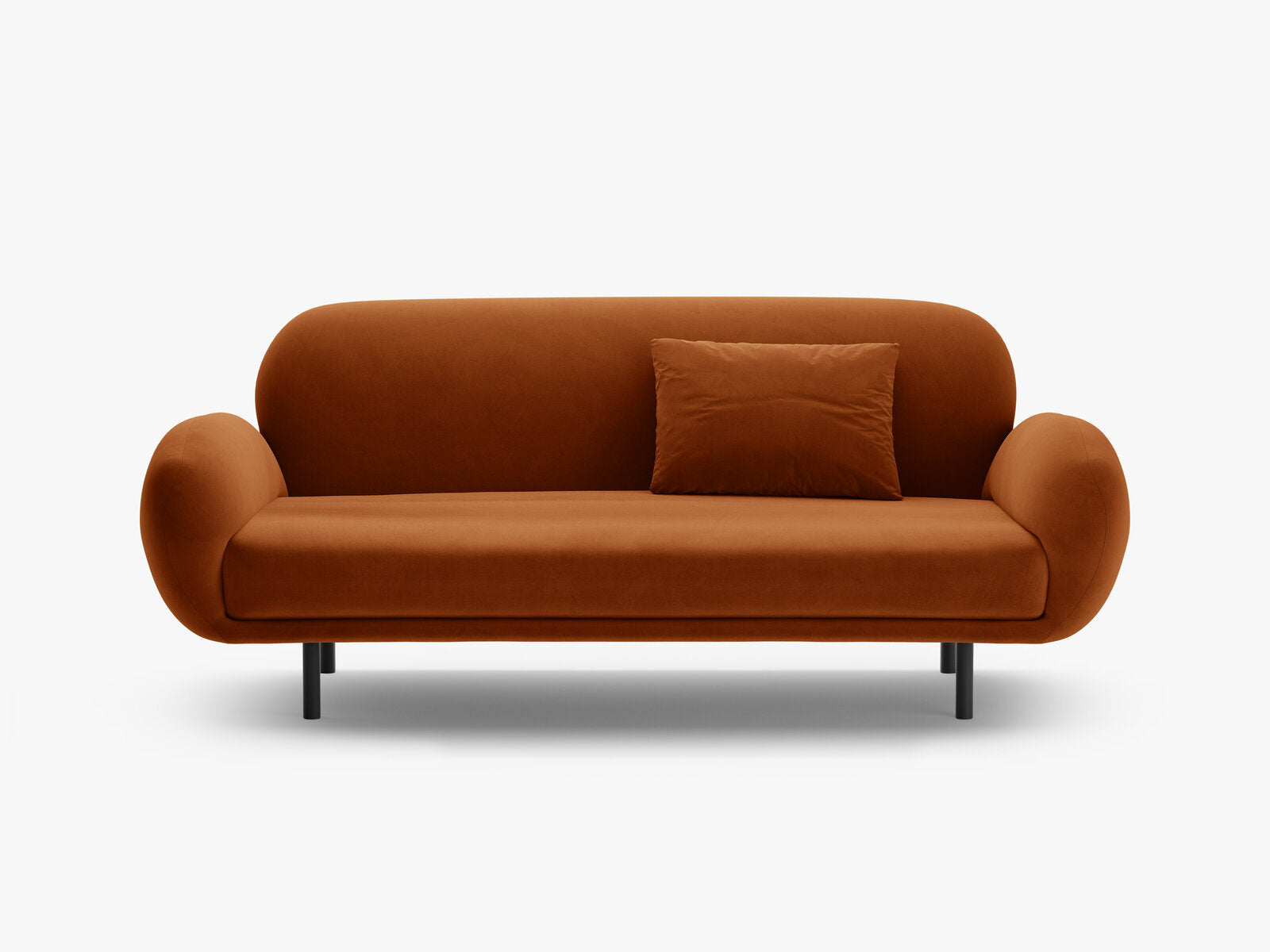 Micadoni Sofa Poppy 2-Sitzer große Version Samt Casino Terrakotta