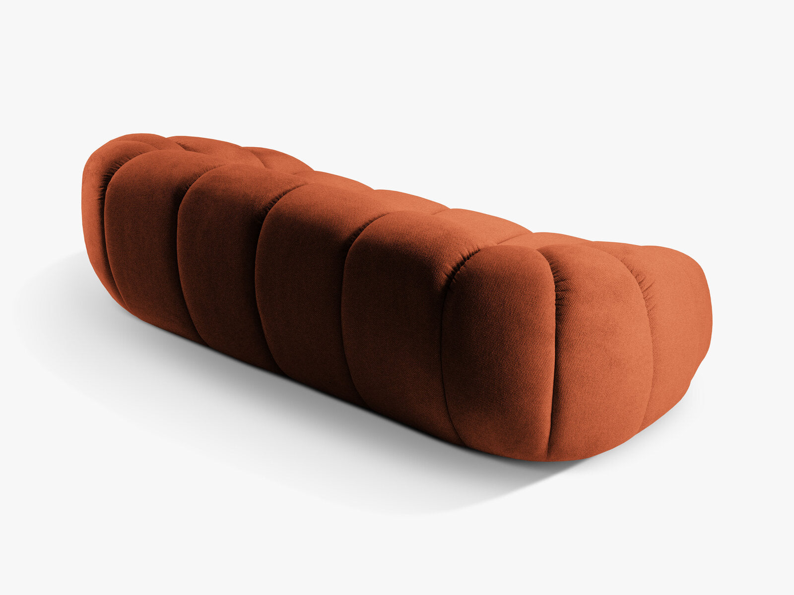 Micadoni Sofa Diana 3-Sitzer XL Strukturierter Samtstoff Terrakotta