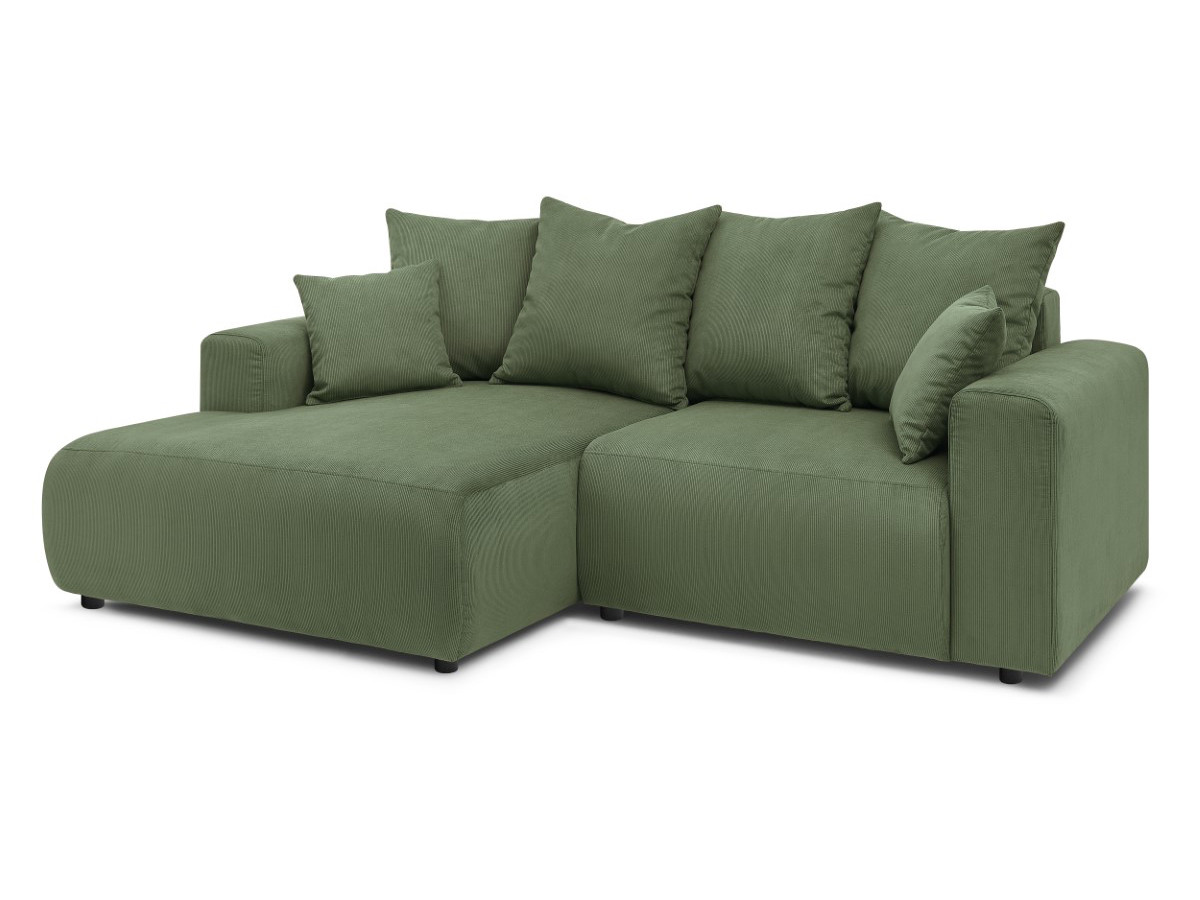 Bobochic Enjoy Ecksofa Cordsamt Grün Ecke links