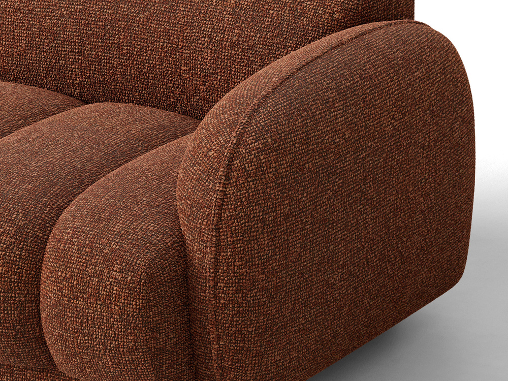 Cosmopolitan Design Ecksofa Bilbao 3-Sitzer Boucle Miles Terrakotta Rechts
