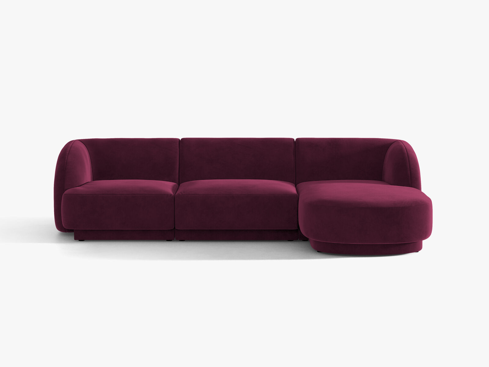 Micadoni Ecksofa Miley 4-Sitzer Samt Venus Burgunder Rechts