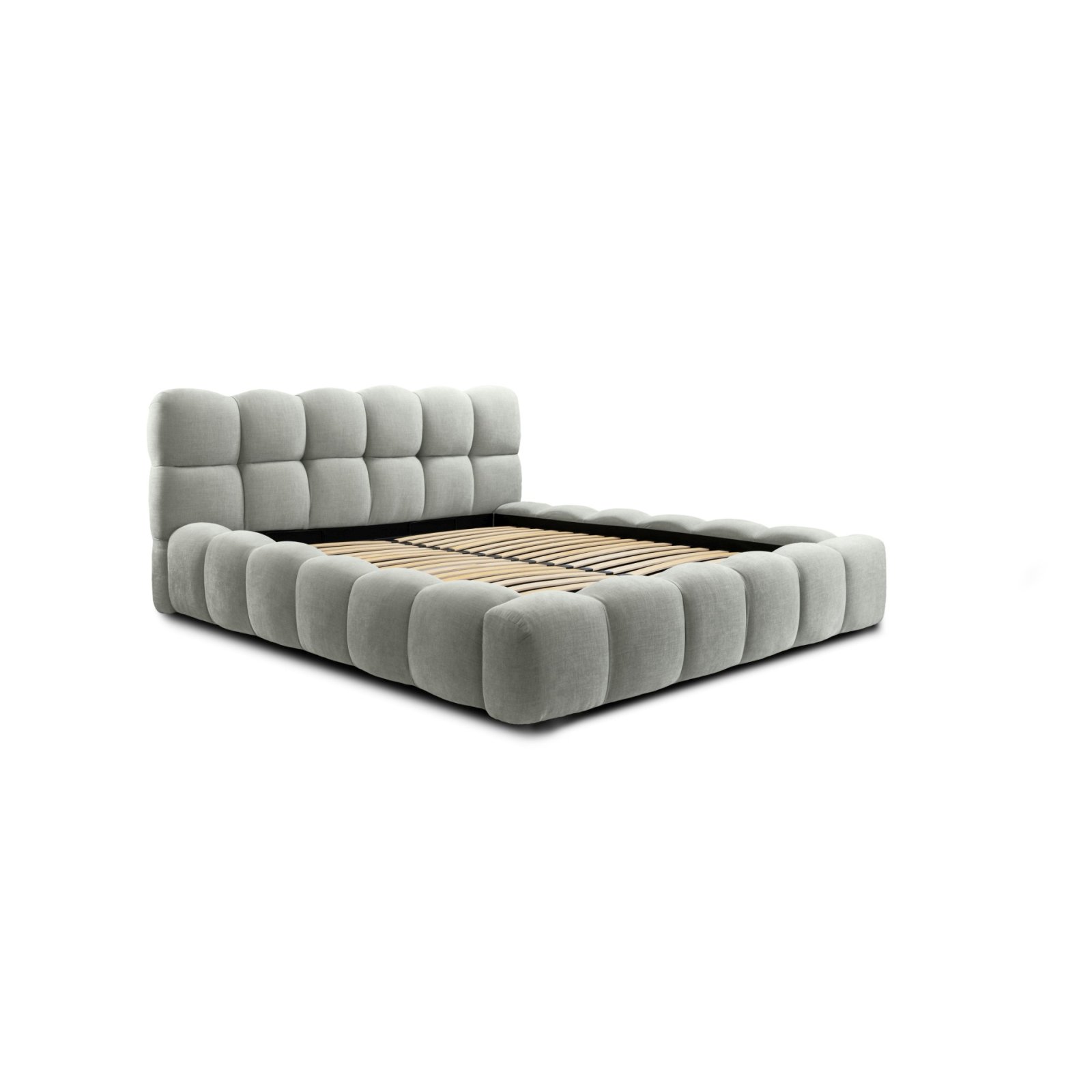 Polsterbett Vento Gewebestoff 180x200 mit Metallrahmen Boston Light Grey
