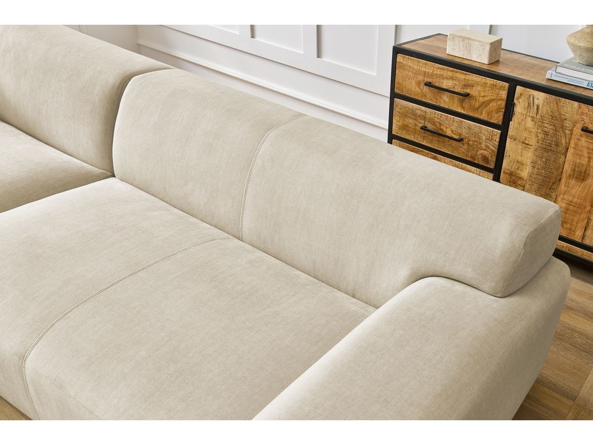 Bobochic Lavena Ecksofa 272 × 220 cm Samt Beige Ecke links