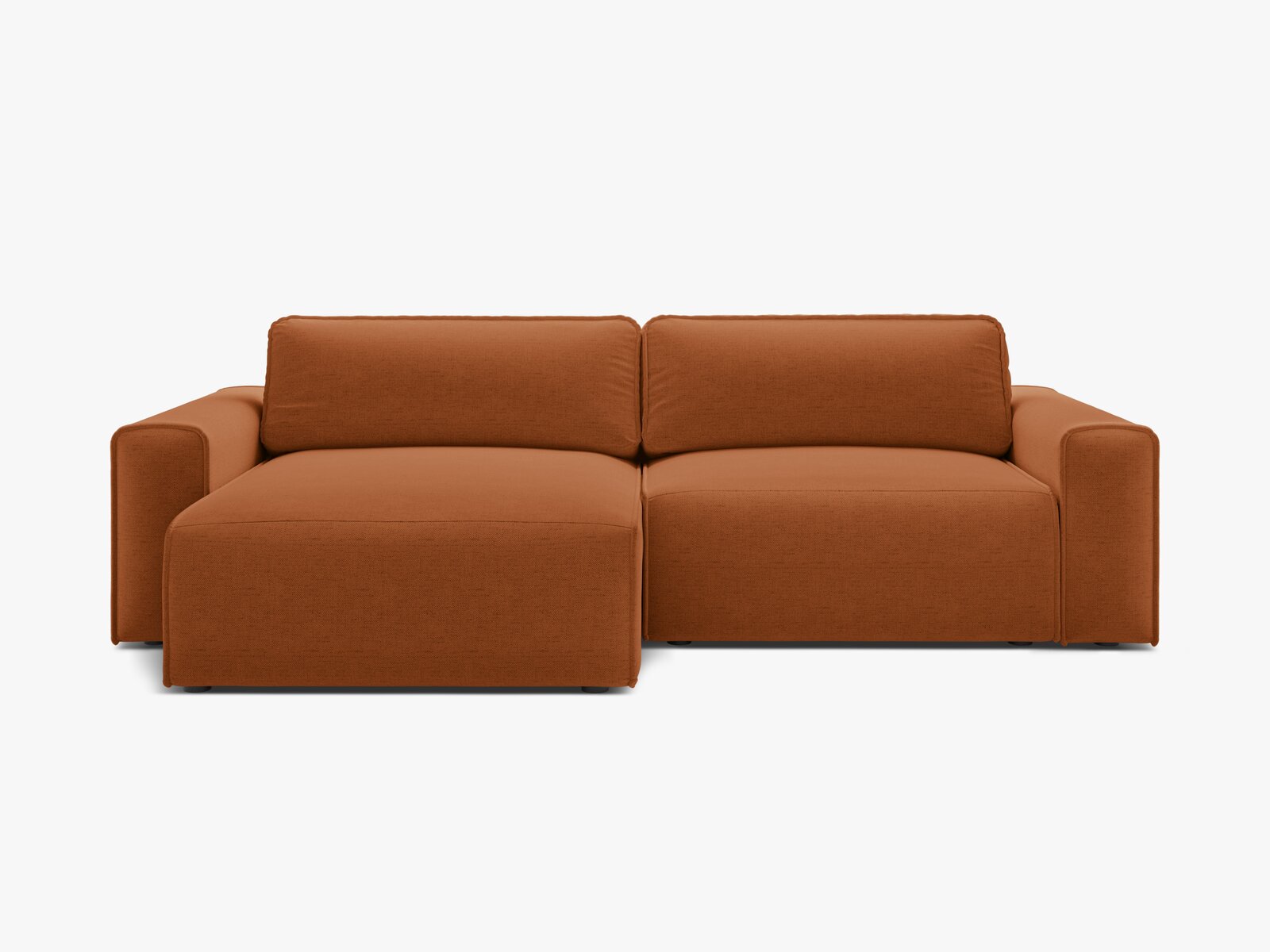 Micadoni Ecksofa Victor 3-Sitzer mit Schlaffunktion Links Strukturierter Stoff Ziegel