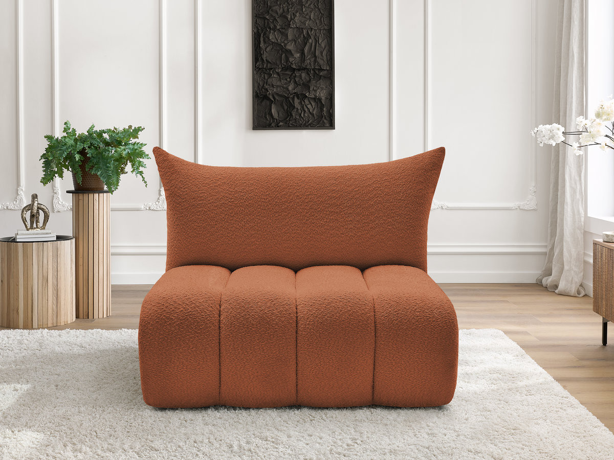 Bobochic Azra Sofamodul 2-Sitzer 120 × 112 cm Bouclé-Stoff Orange
