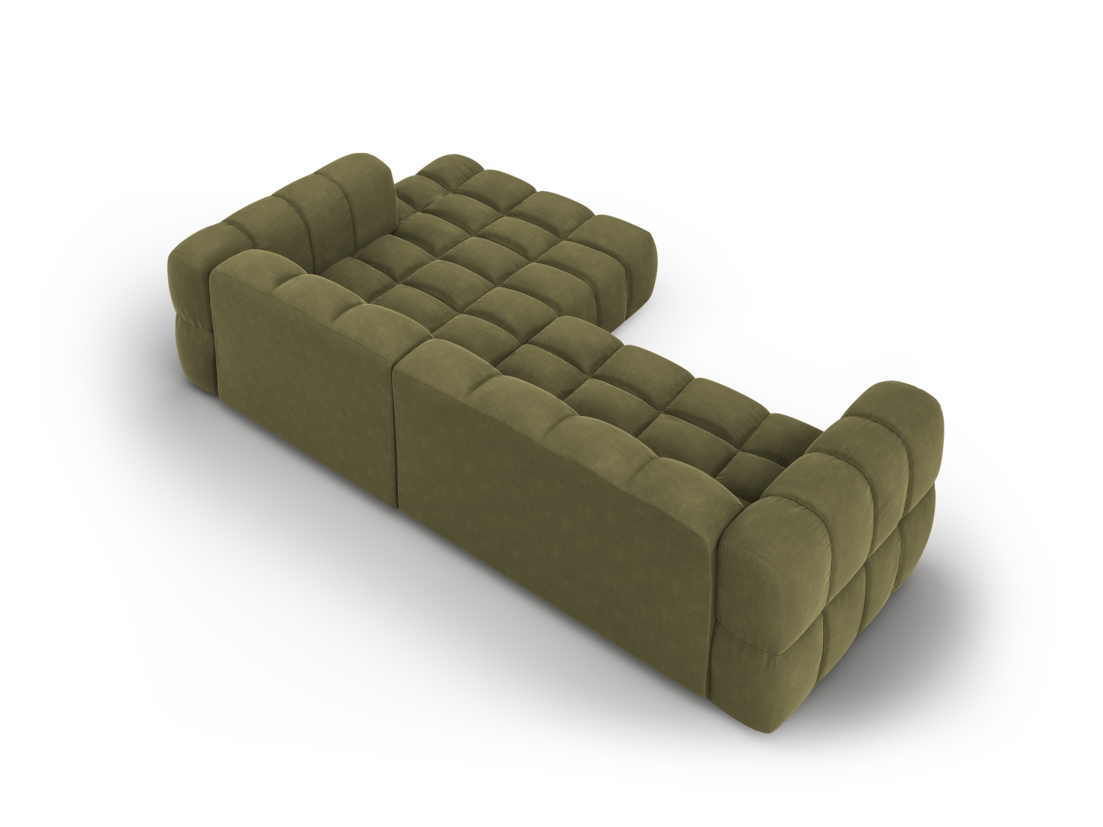 Cosmopolitan Design Ecksofa Sky 4-Sitzer mittlere Version Samt Casino Hellgrün Rechts