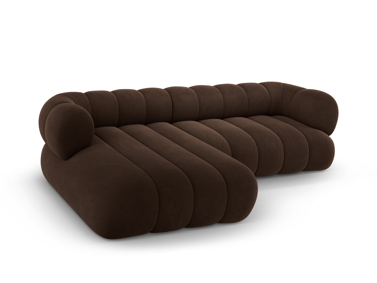 Cosmopolitan Design Ecksofa Koge 5-Sitzer Samt Vogue Schokolade Links